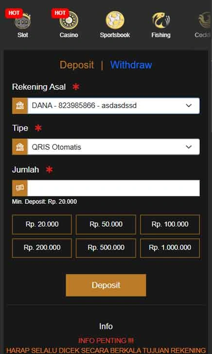 cara deposit Luckytopia Slot Fitur Max